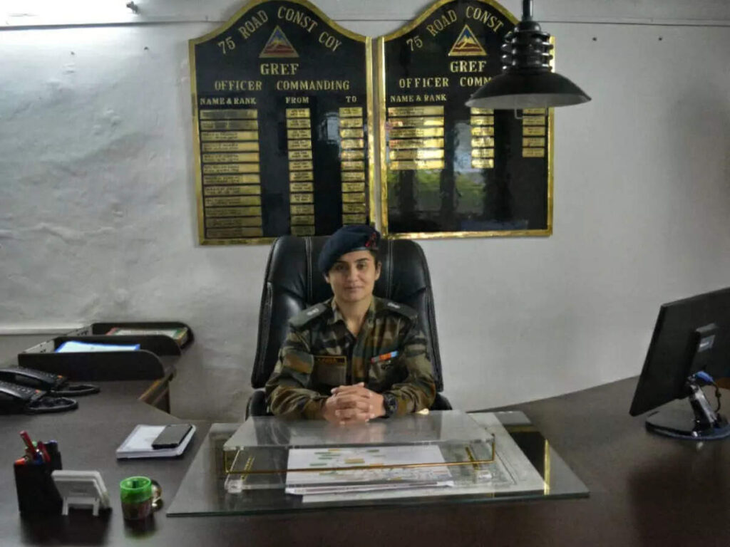Major Aaina Rana becomes the first female officer to head a road construction company under the BRO