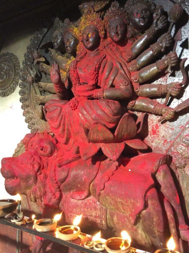 Idol of Maa Kamakhya adorned in "Sindoor"