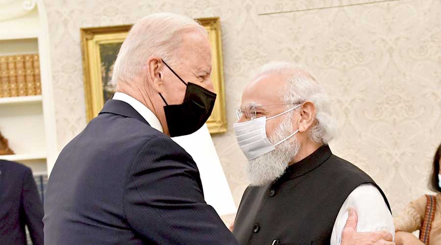Narendra Modi with Joe Biden
