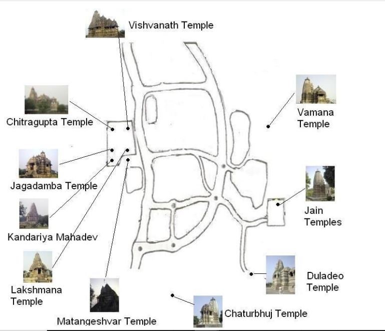 Temples in Khajuraho Site 