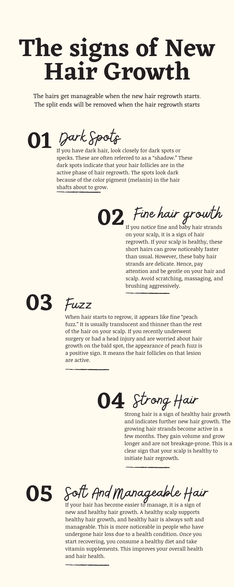 The signs of New  Hair Growth