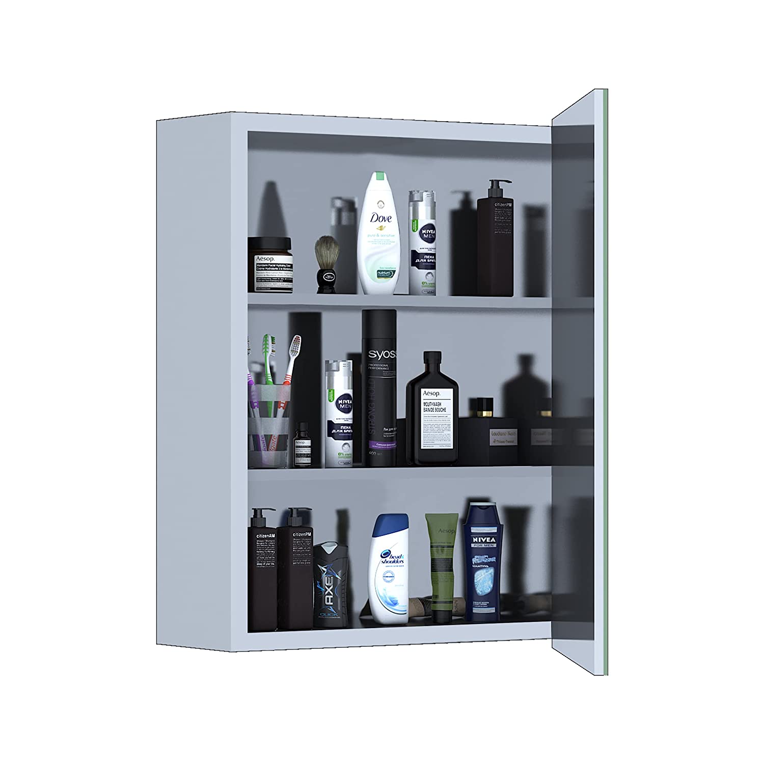 Klaxon TS 304 Grade Stainless Steel Bathroom Mirror Cabinet