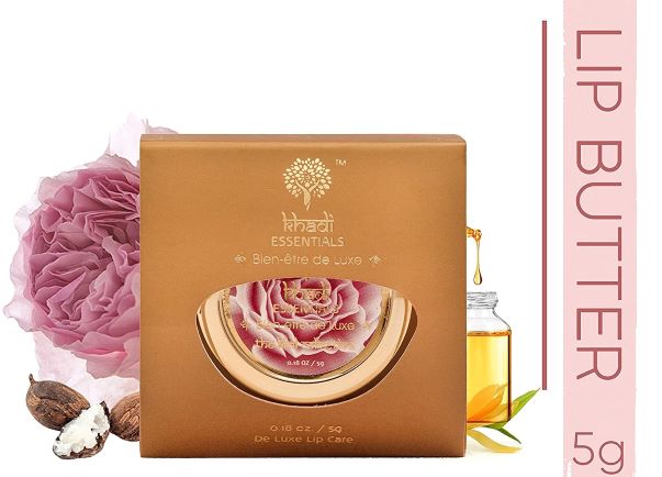 Khadi Essentials Wild Rose Lip Butter with Rose Petals