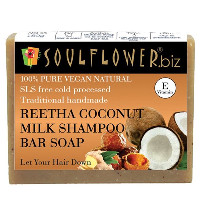 Soulflower Shampoo Bar Reetha Coconut Milk