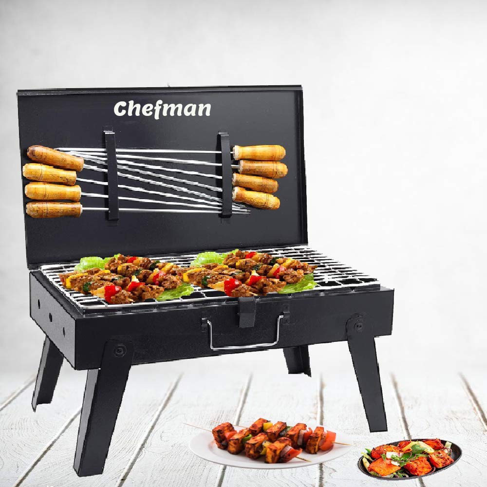 Chefman Briefcase Barbeque Grill Charcoal Large Size Outdoor