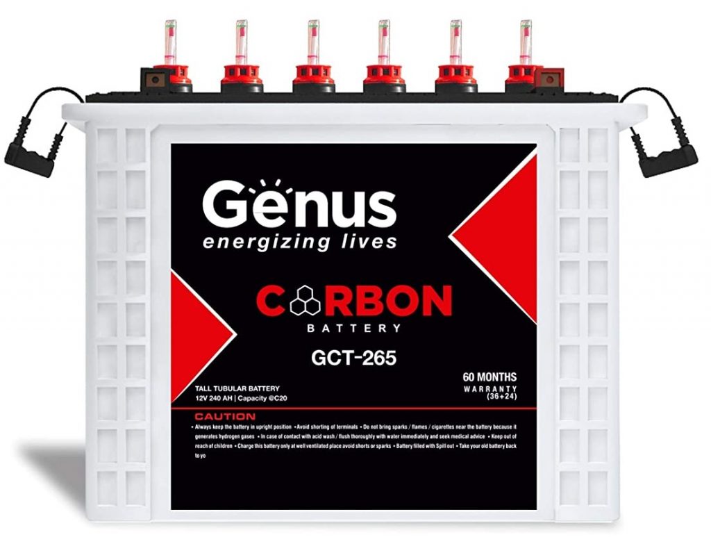 Genus Carbon GCT265 Tall Tubular 240 AH Inverter Battery