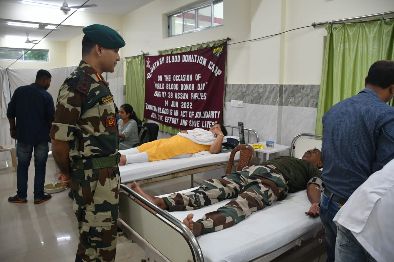 Assam Rifles Unit of Srikona organises a voluntary blood donation camp