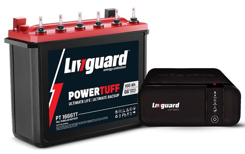 Livguard LG1100PV 900VA Squarewave Inverter and PT 1666TT 160Ah Battery Combo