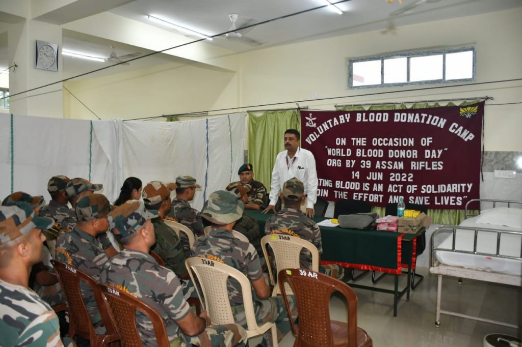 Voluntary Blood donation camp Srikona Organized by Assam Rifles