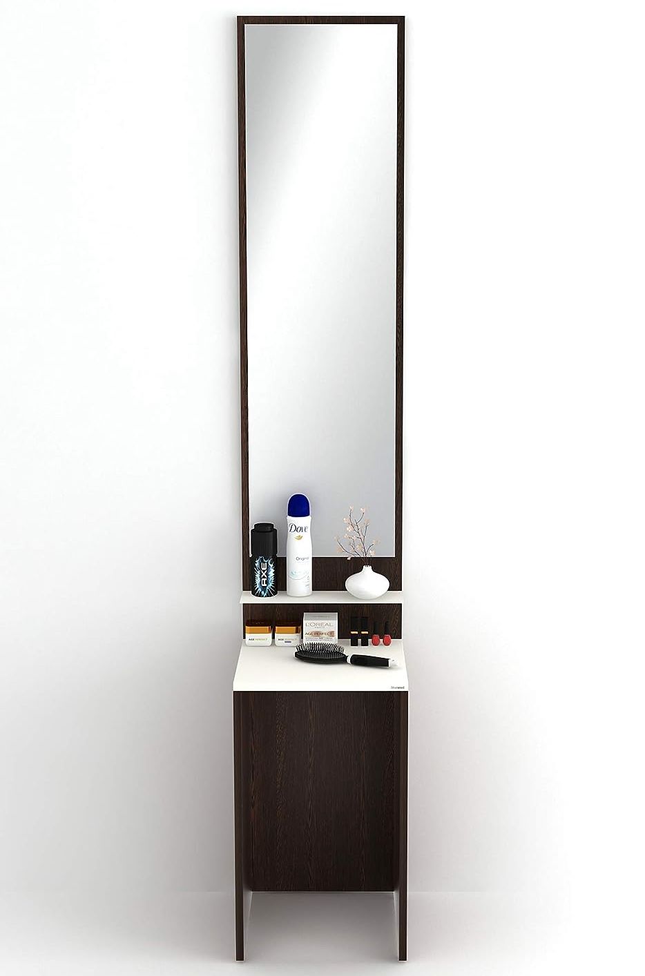 BLUEWUD Alesti Engineered Wood Slim Dressing Table