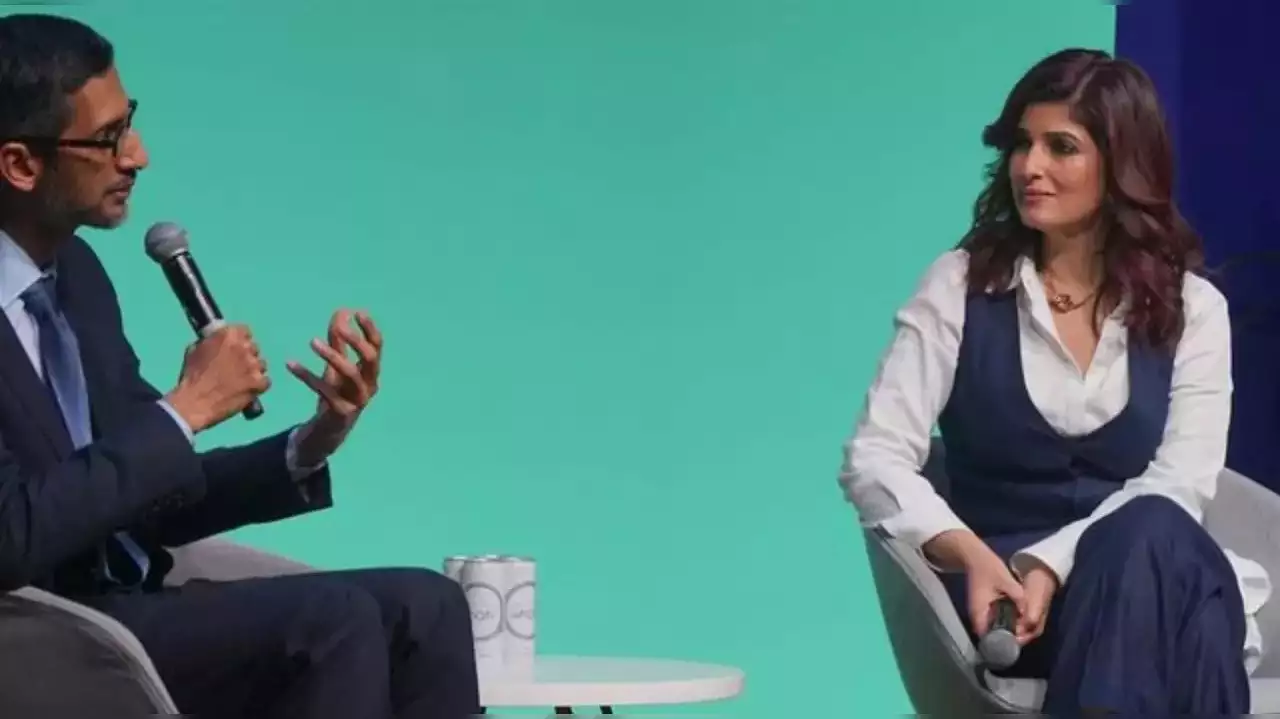 Twinkle Khanna shares a glimpse of her interview with Google CEO Sundar Pichai