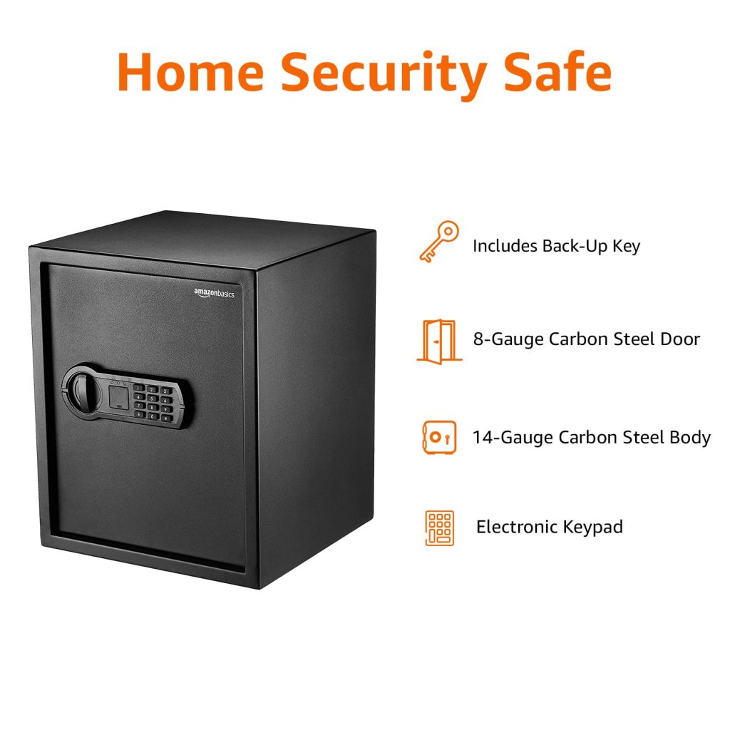 AmazonBasics Digital safe with electonic keypad locker for Home security safe
