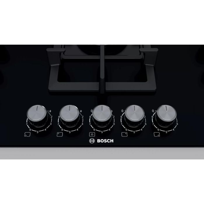 Bosch Serie 6, 5 Burner Built in Gas hob, 90 cm, Tempered glass with automatic burner