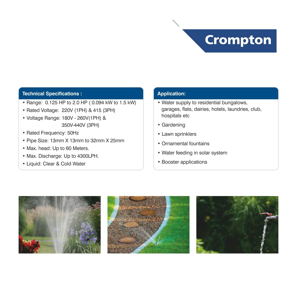 Crompton 1.0 H.P. SP Mini Champ I Water
