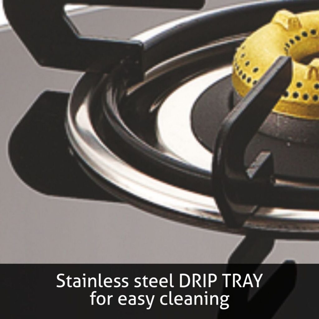 Glen LPGSTOVE1048GTAIFORGEDBBMIRROR Stainless Steel drip trsy for easy cleaning