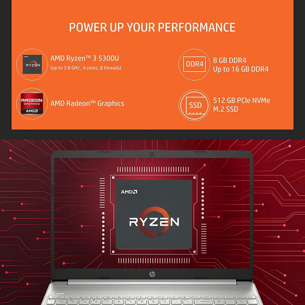 HP 15s AMD Ryzen 3- 5300U 15.6inch powerup the performance