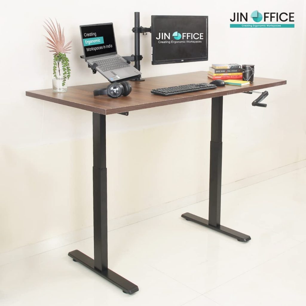JIN OFFICE Height Adjustable Desk Manual big space to keep anything