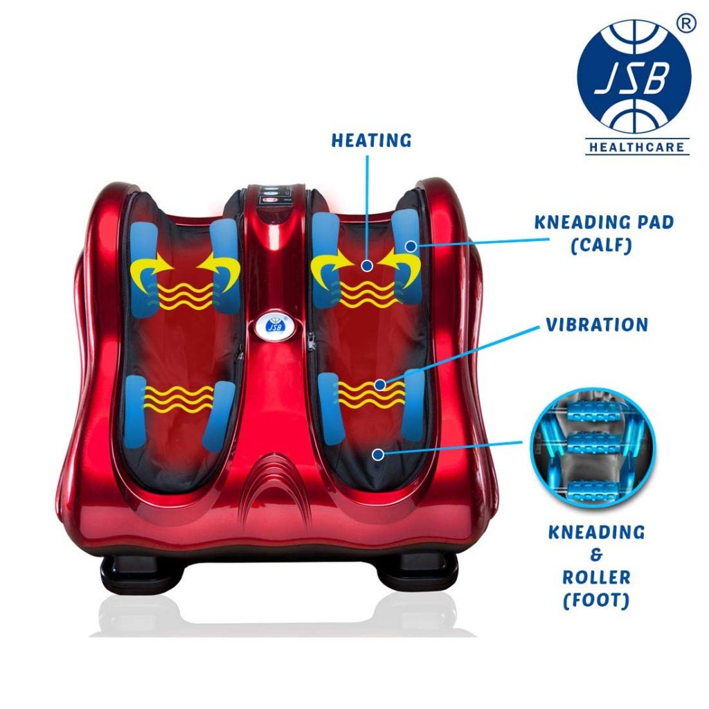 JSB HF51 Shiatsu Leg Foot and Calf Massager Machine for Pain Relief with heating system