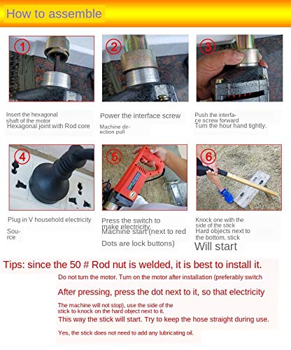 MLD hand-held Concrete Vibrator with how to assemble steps given