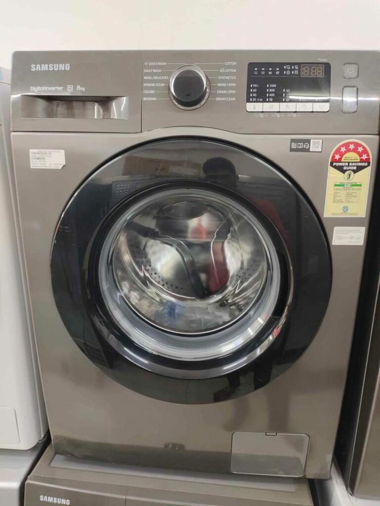 Samsung 8 kg Front Load Washing Machine (WW80T4040CE1TL) image captured while testing in a store