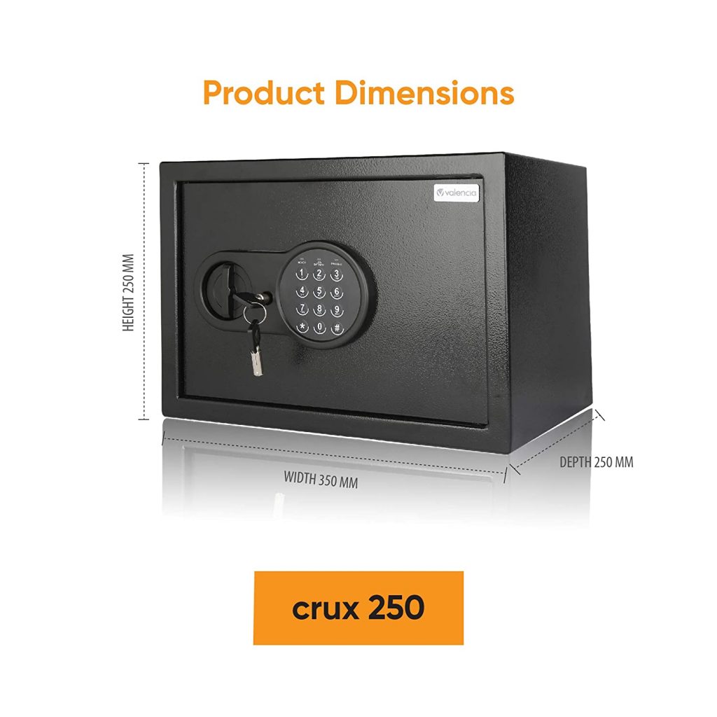 Valencia- Crux Electronic Digital Security Safe for Home product dimensions