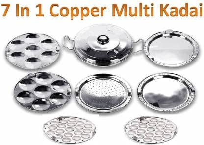 Bigbought All-in-One Stainless Steel Idli Cooker Kadai Steamer with Copper