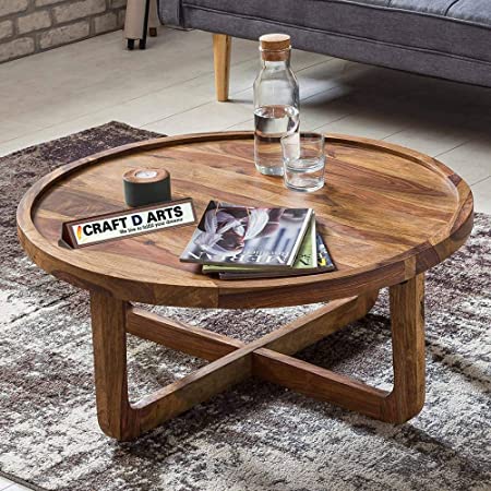 CRAFT D ARTS Sheesham Wood Round Centre Table for Living Room