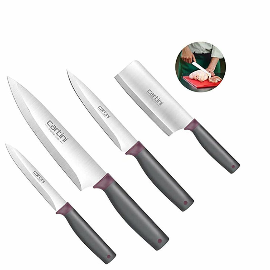 Cartini Godrej Soft Grip Stainless Steel Kitchen Knives Kit,