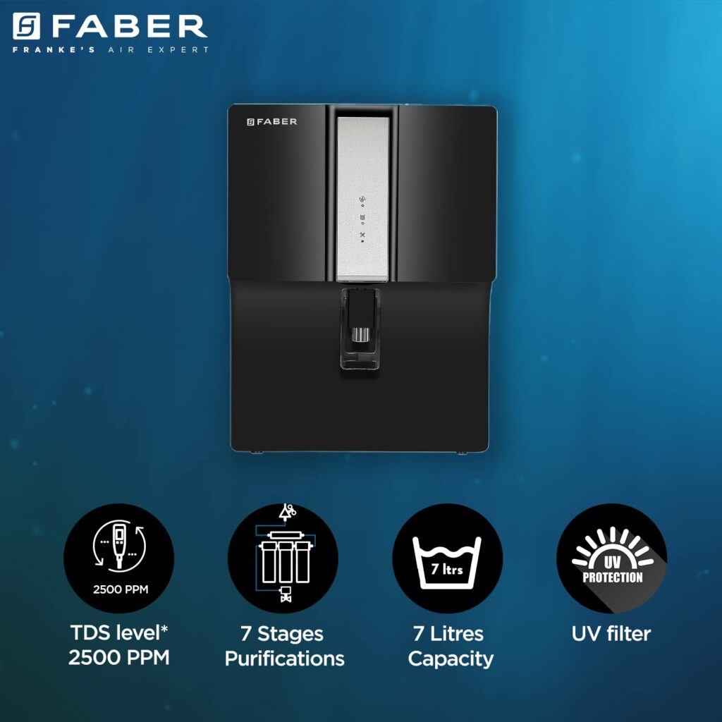 Faber 7 Liters, UV+UF+Alkaline Water purifier with 7 stage