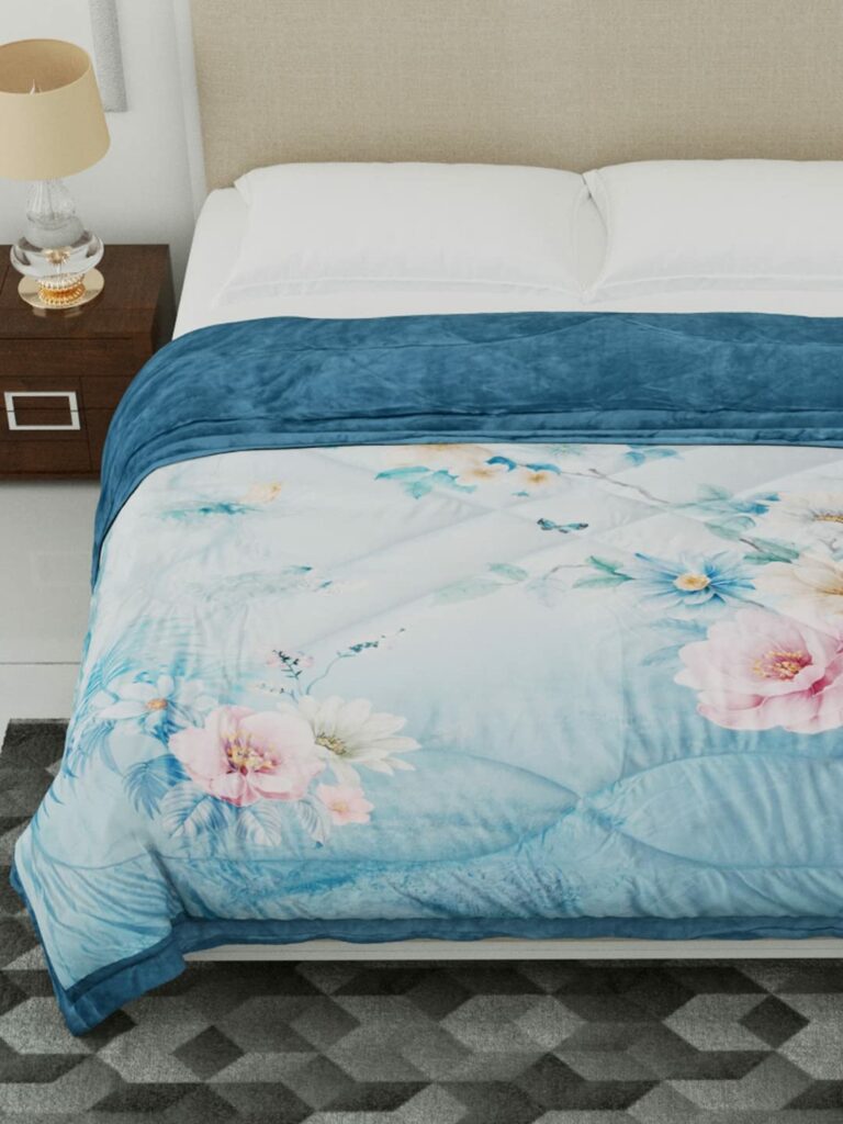 Homefresh Digital Super Soft Luxury Double Layer blanket with beautiful flower printed