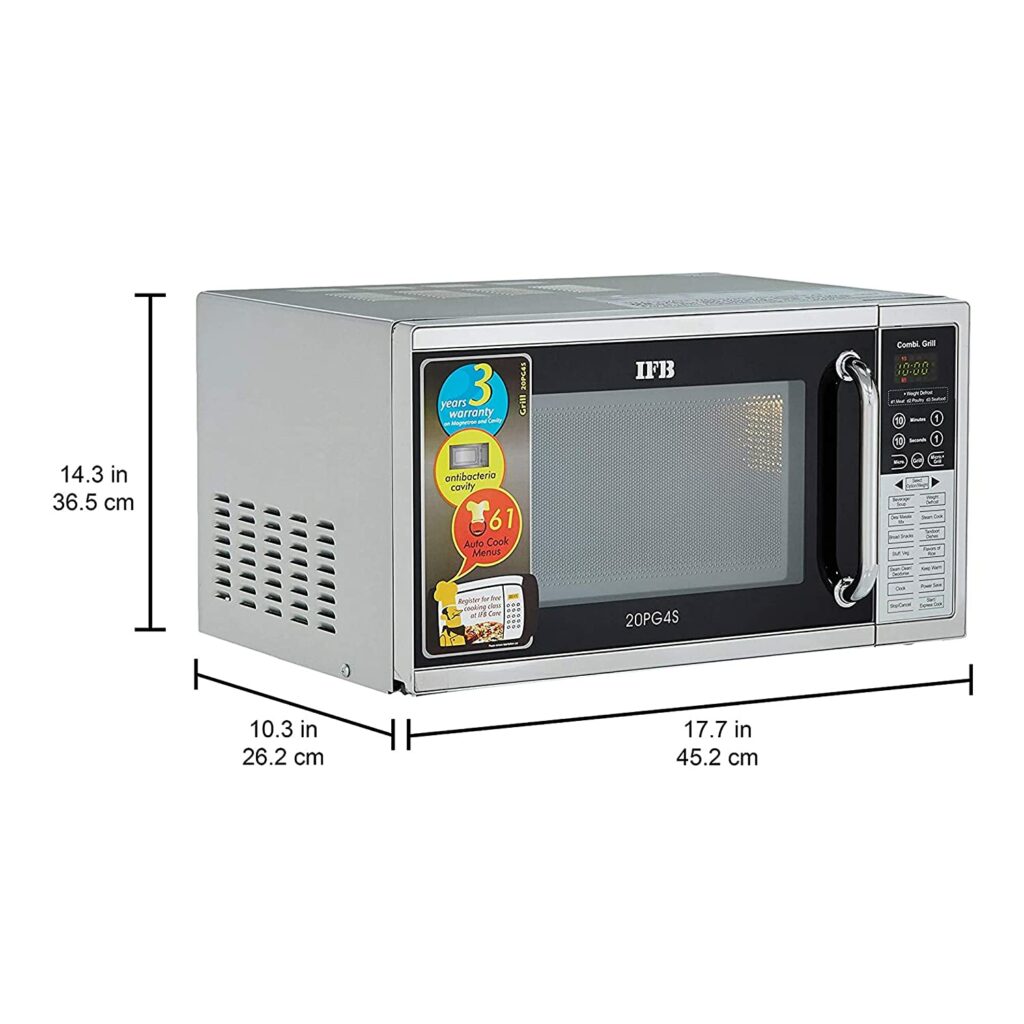 IFB 20 L Grill Microwave Oven (20PG4S, Black & Silver