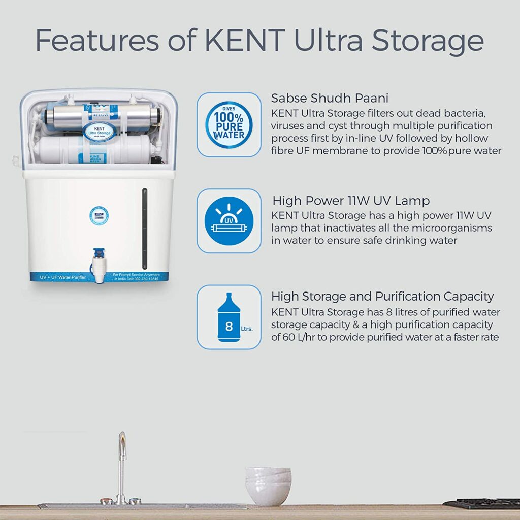 KENT Ultra Storage UV Water Purifier with features