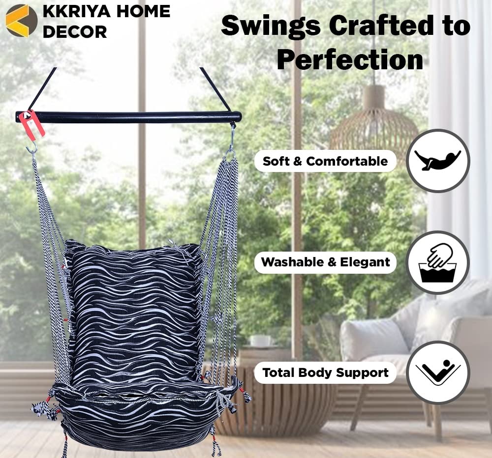 Kkriya Home Decor Bold Black Swing for Home