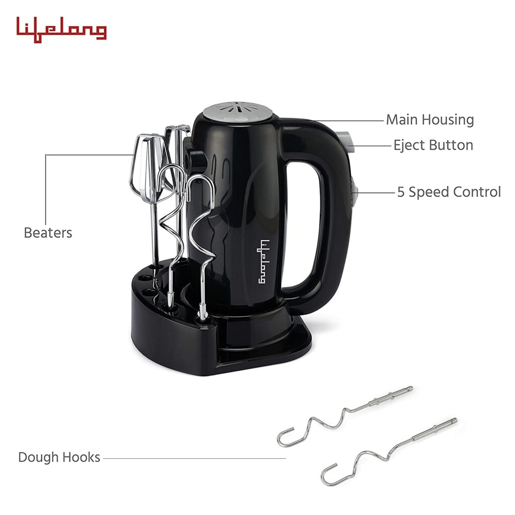 Lifelong LLHM02 300 W Regalia Plus Hand Mixer with Stand for Mixing Cake batter