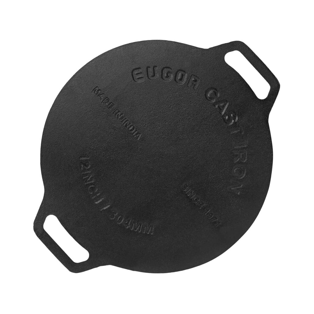 New EUGOR Now in India Pre Seasoned Cast Iron 12 Inches dosa tawa