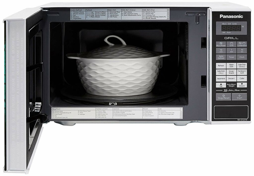 Panasonic 20L Grill Microwave Oven(NN-GT221WFDG,White, 38 Auto Cook Menus