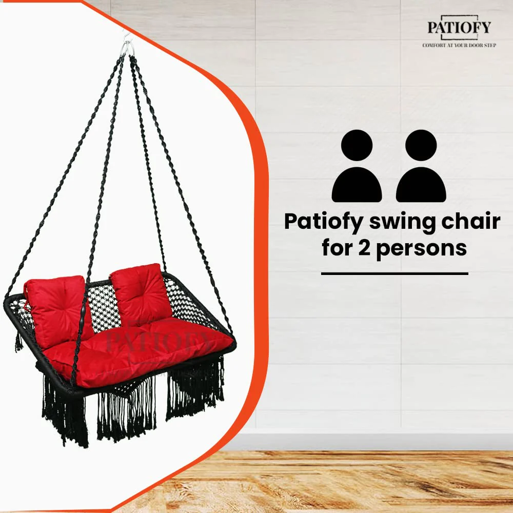 Patiofy Premium Large Double Seater Polyester Swing Hanging Hammock Swing Chair