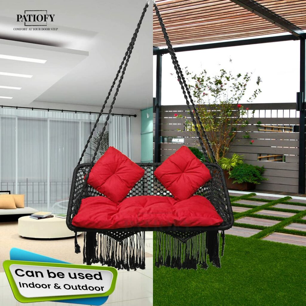 Patiofy Premium Large Double Seater Swing Hanging Hammock Swing Chair for 2 People