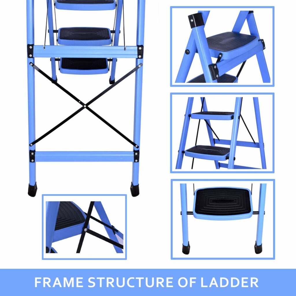 Plantex Premium Steel Foldable 5-Step Ladder