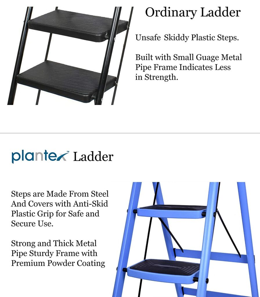 Plantex Premium Steel Foldable 5-Step Ladder different from ordinary ladder