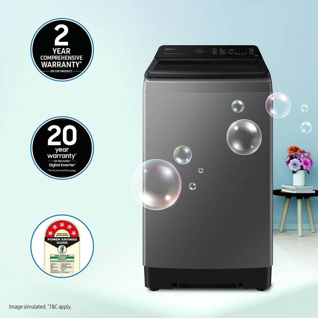 Samsung 10 Kg 5 Star Ecobubble washing machine with warranty