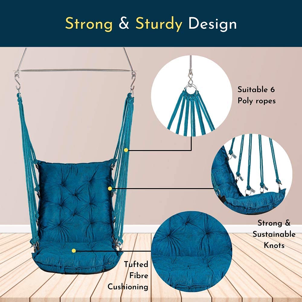Swingzy Soft Leather Velvet Hanging Swing Chair with strong and sturdy design