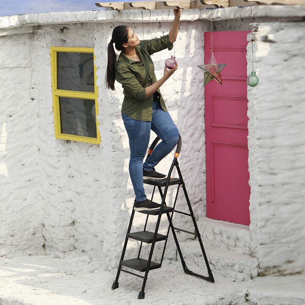 TRUPHE Hades Foldable 4 Step Ladder for Home with durable safety