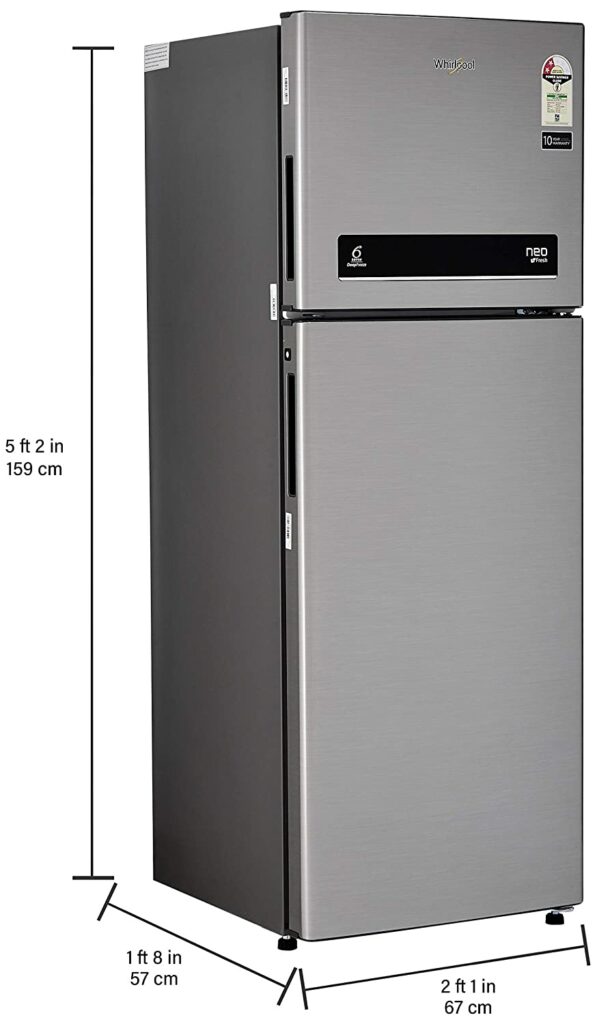 Whirlpool 265 L 2 Star Frost-Free Double Door Refrigerator