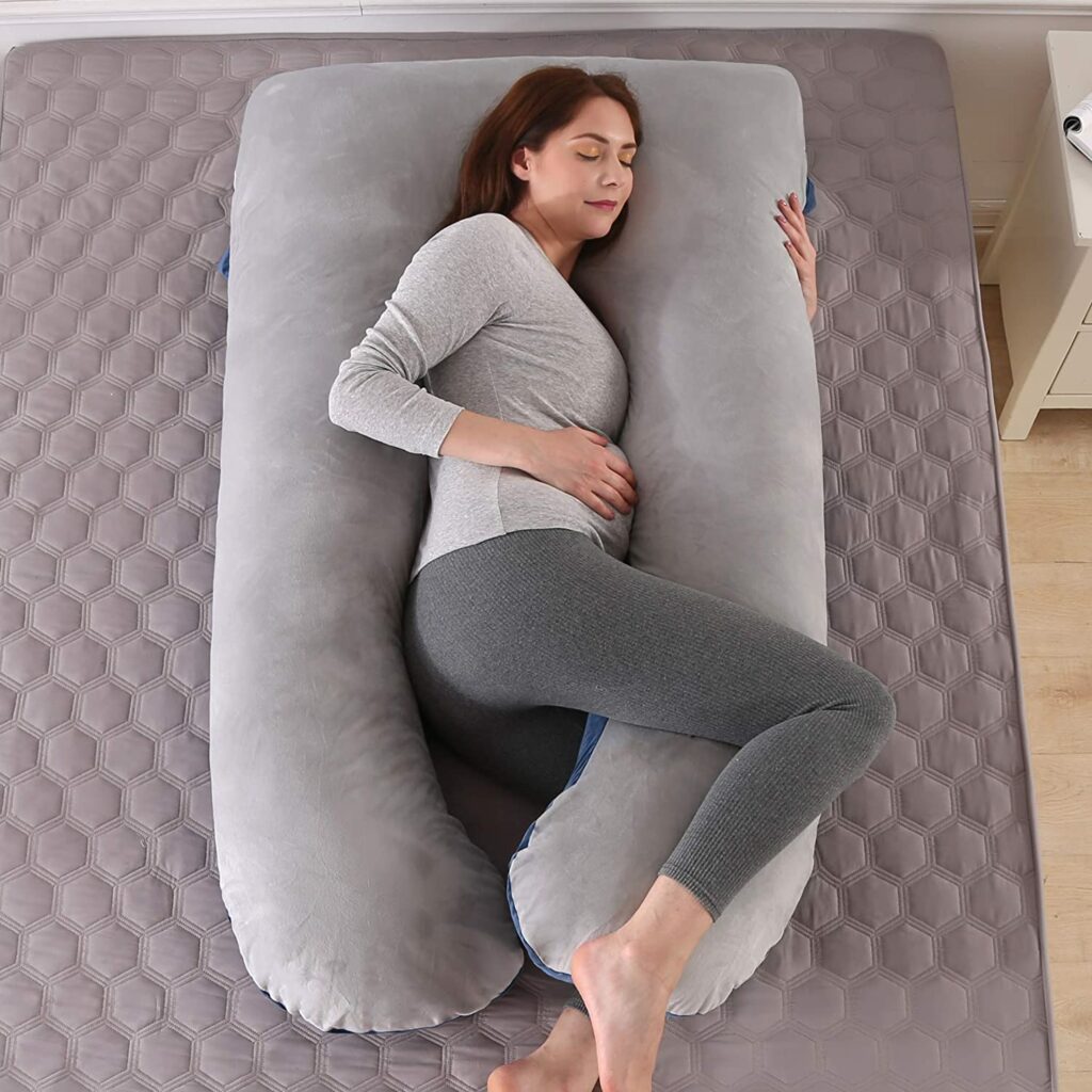 Amagoing 57 inches Pregnancy Pillow, U Shaped Maternity Full Body Pillow for Women with Hip