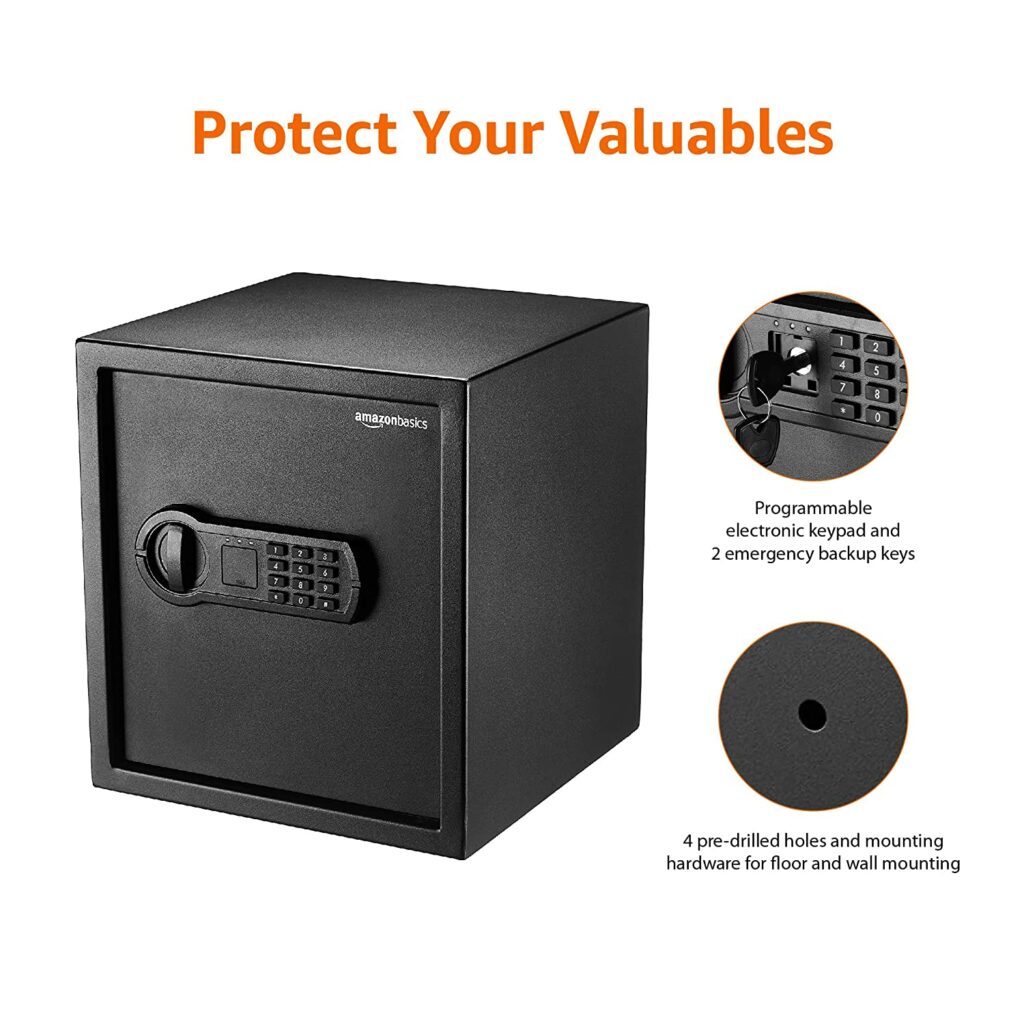 Amazon Basics Digital Safe With Electonic Keypad Locker For Home