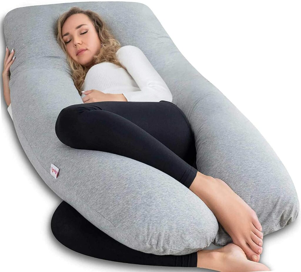 AngQi Full Body Pregnancy Pillow, U Shaped Maternity Pillow for Back Pain Relief