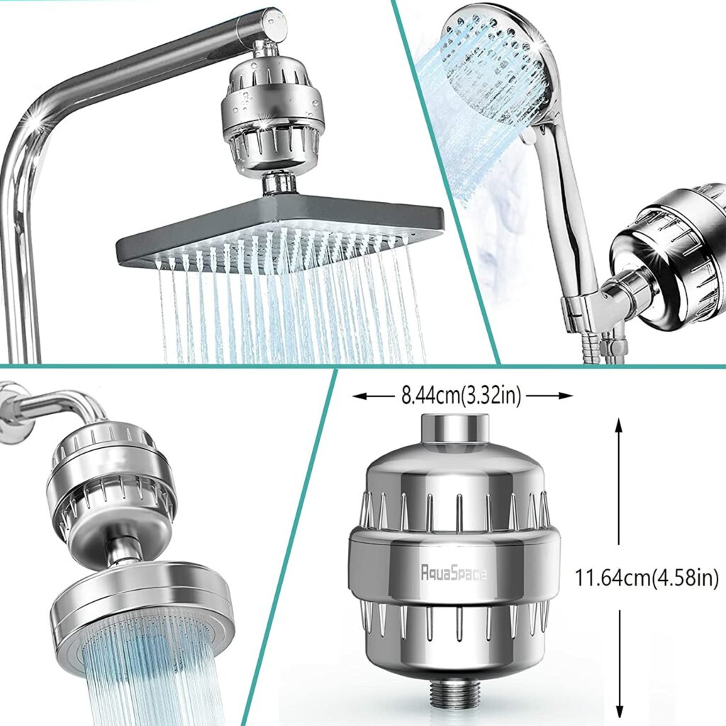Aqua Space Shower Filter Combo with Extra Cartridge - Shower and Tap Filters