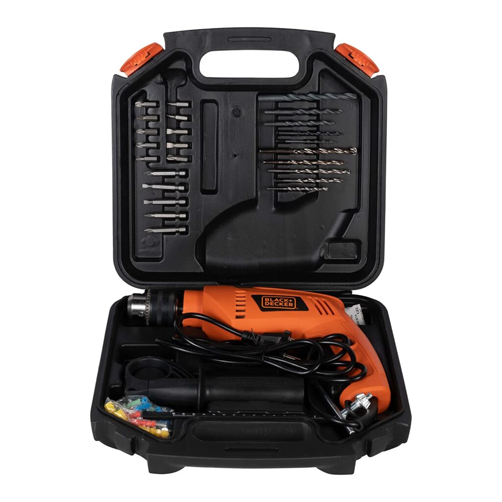 BLACK+DECKER KR554RE Corded Variable Speed Reversible Hammer Drill Machine with Lock