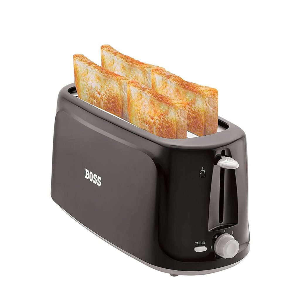 BOSS Eden 1300-watt 4 Slice Automatic Pop-up Toaster (Black)
